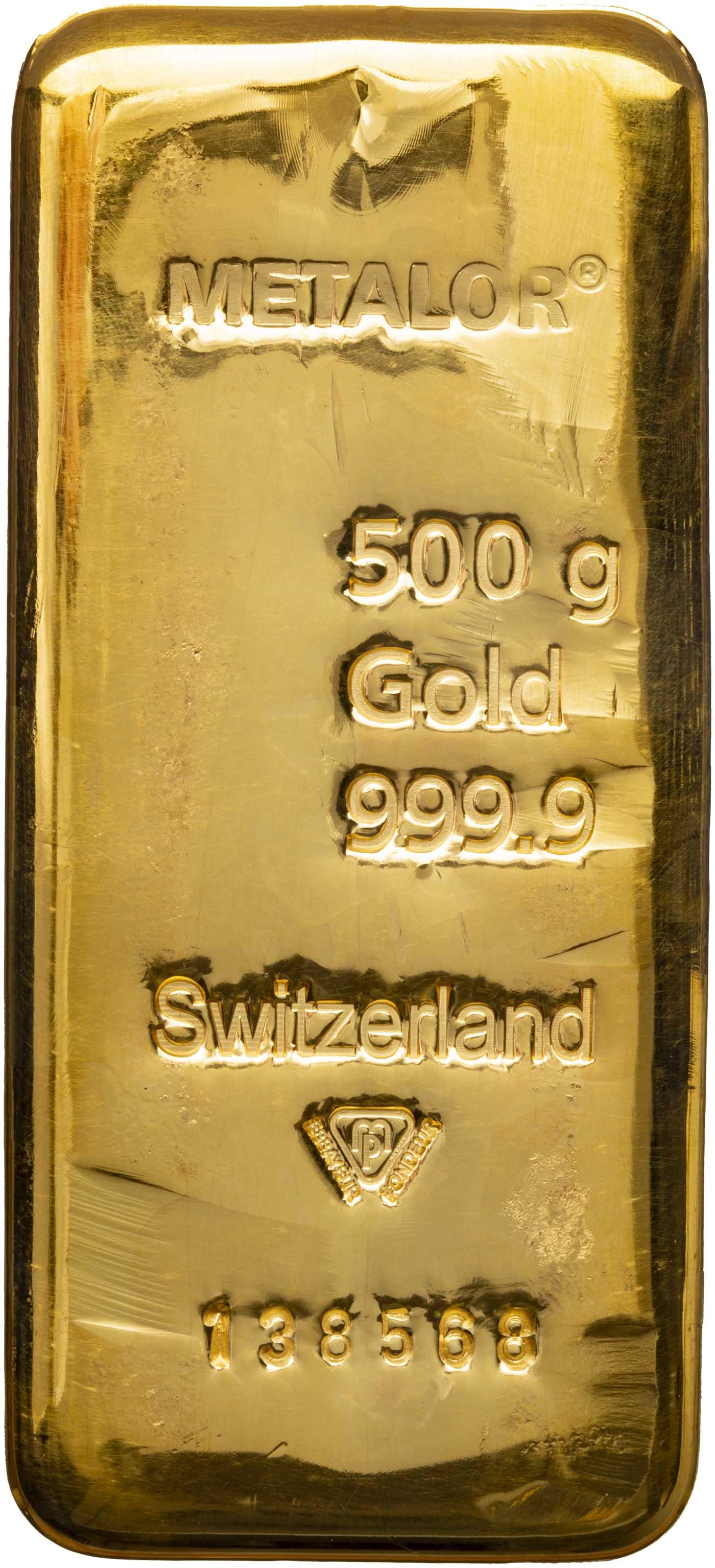 Metalor 500g Cast Gold Bullion Bar Chards From 24 2 34